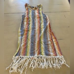 Urban Outfitters linen rainbow crochet dress